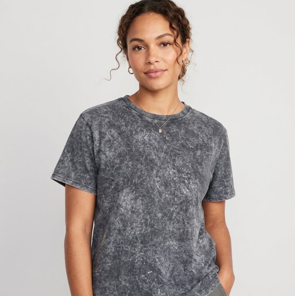 Lululemon All Yours Tee Cloudy Wash Black Charcoal Vitasea Size 8 EUC